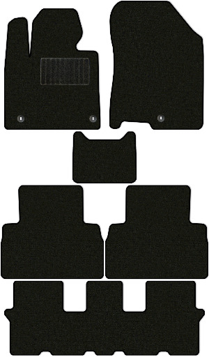 Коврики текстильные "Комфорт" для Hyundai Santa Fe IV (suv  7 мест / TM) 2018 - 2021, черные, 6шт.