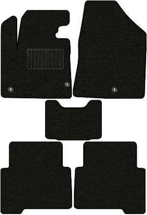 Коврики текстильные "Классик" для Hyundai Santa Fe III (suv / DM) 2015 - 2019, черные, 5шт.