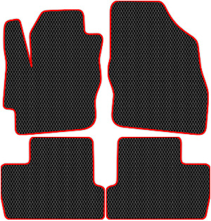 Коврики "EVA ромб" в салон Mazda 3 II (хэтчбек 5 дв / BL) 2008 - 2013, черные 4шт.