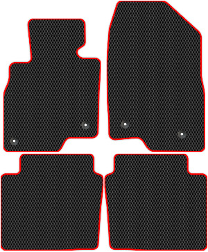 Коврики "EVA ромб" в салон Mazda 6 III (седан / GJ) 2015 - 2018, черные 4шт.