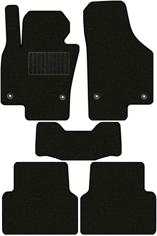 Коврики текстильные "Классик" для Volkswagen Tiguan I (suv / NF) 2011 - 2017, черные, 5шт.